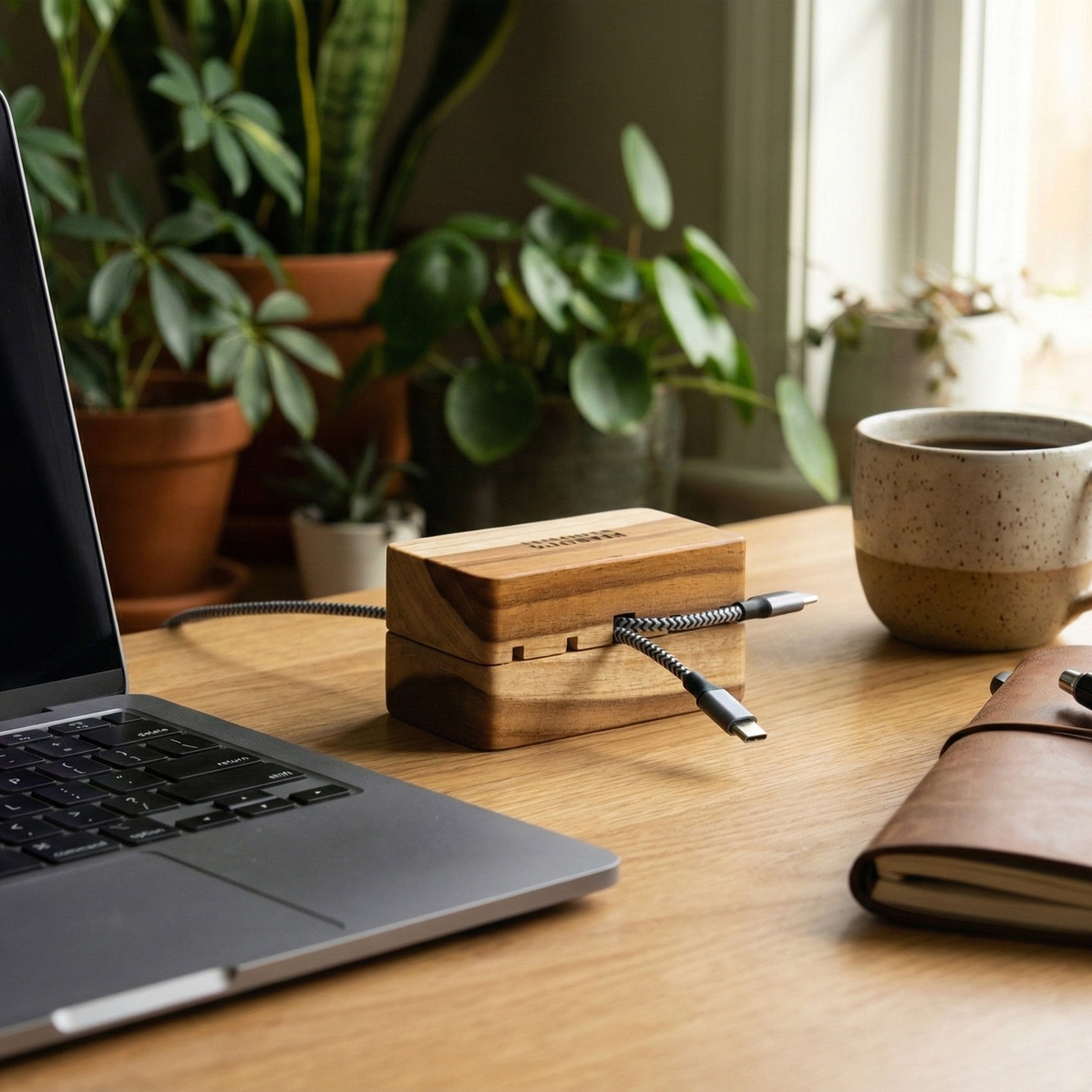 Chặn gỗ giữ dây cáp - "Bitelock" từ Peanut’s Woodworks