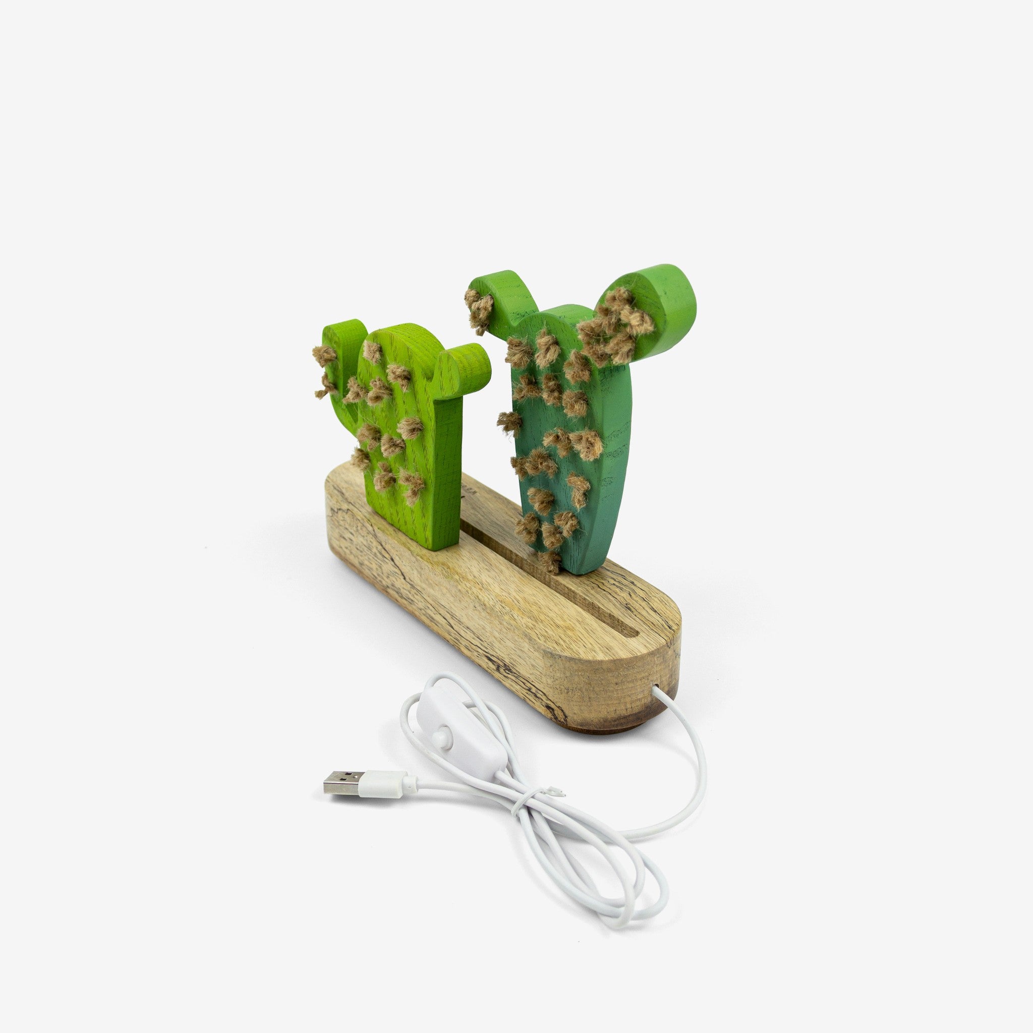 Đèn ngủ gỗ hình xương rồng - "Cactiny" từ Peanut’s Woodworks
