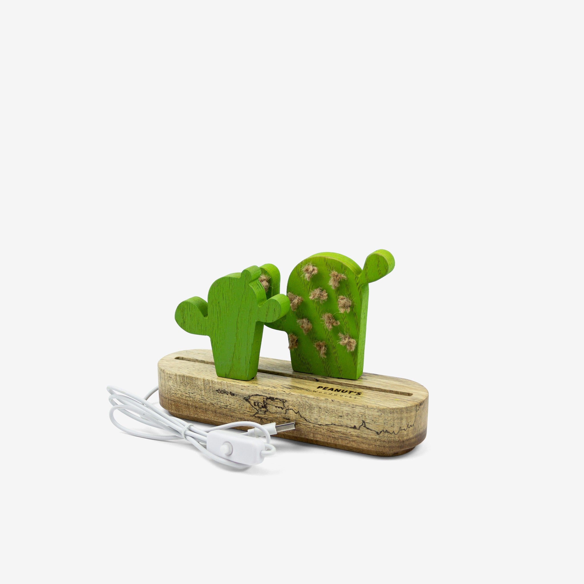 Đèn ngủ gỗ hình xương rồng - "Cactiny" từ Peanut’s Woodworks