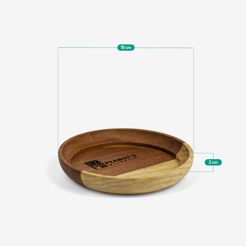 [Bộ 6 cái] Lót ly gỗ tròn - "Cái Mâm" từ Peanut’s Woodworks