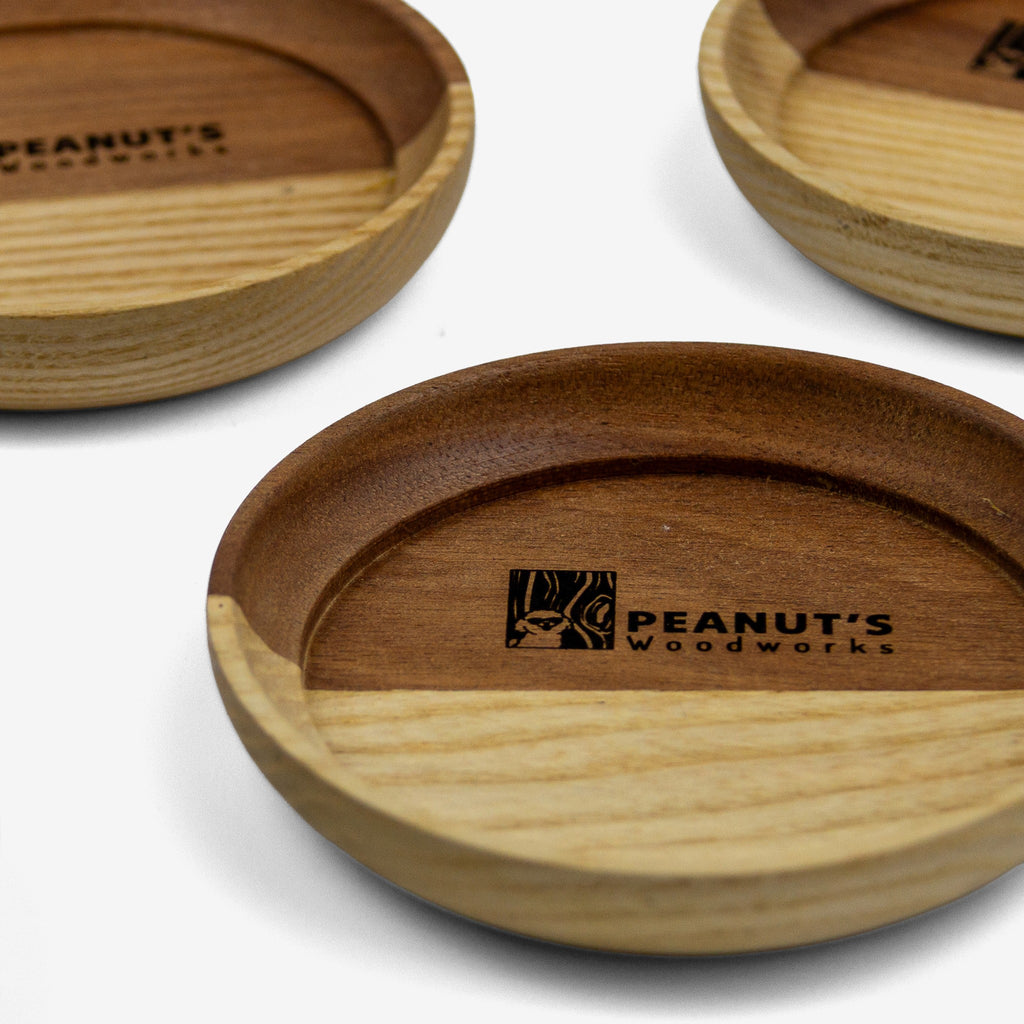 [Bộ 6 cái] Lót ly gỗ tròn - "Cái Mâm" từ Peanut’s Woodworks