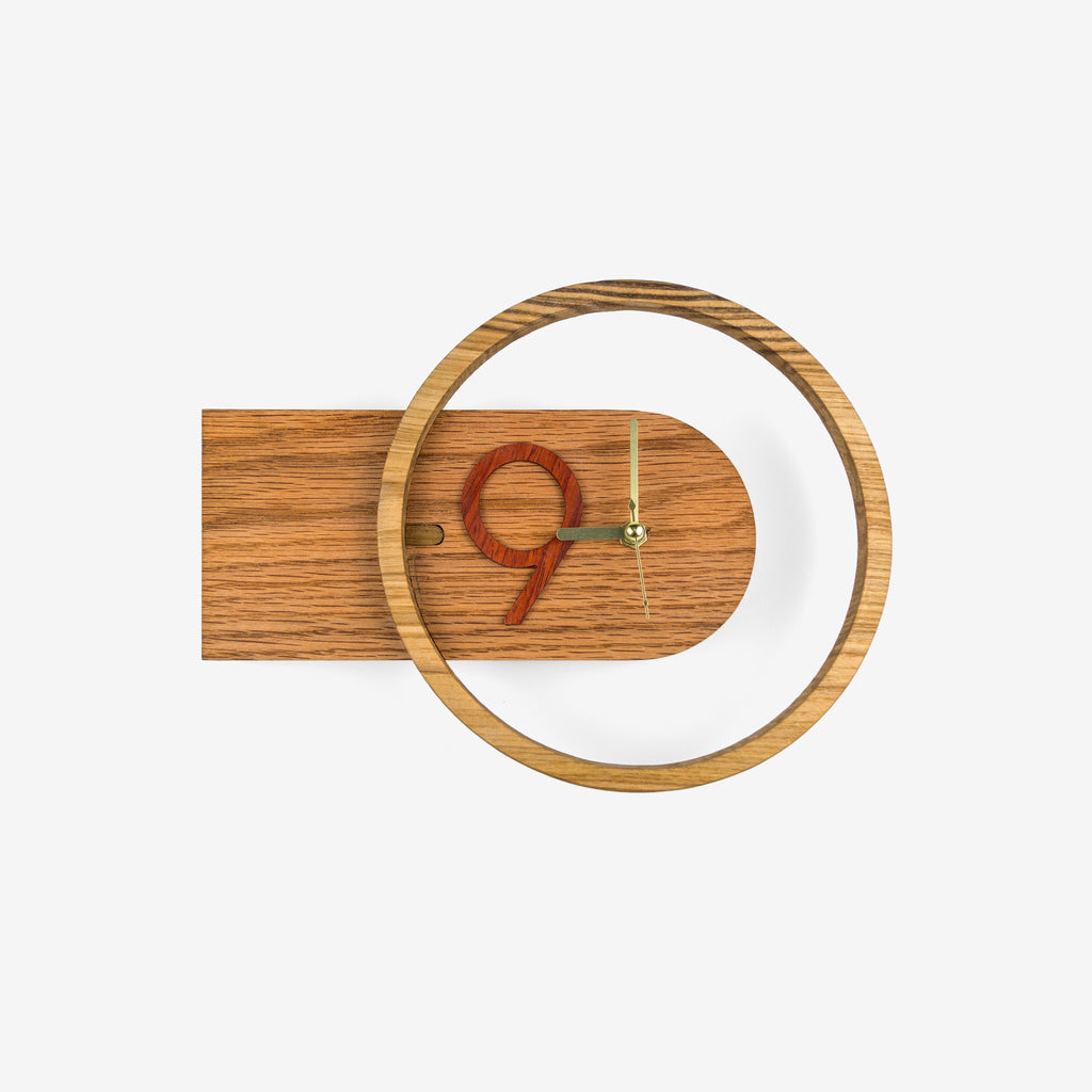 Wooden framed wall clock - "Circo" from Peanut’s Woodworks