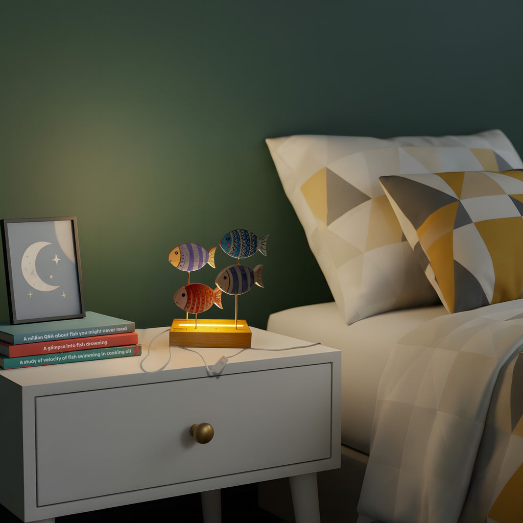 Fish-shaped table lamp - "Fishology" from Peanut's Woodworks
