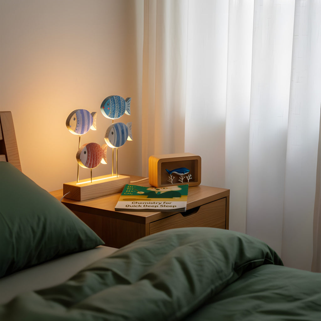 Fish-shaped table lamp - "Fishology" from Peanut's Woodworks