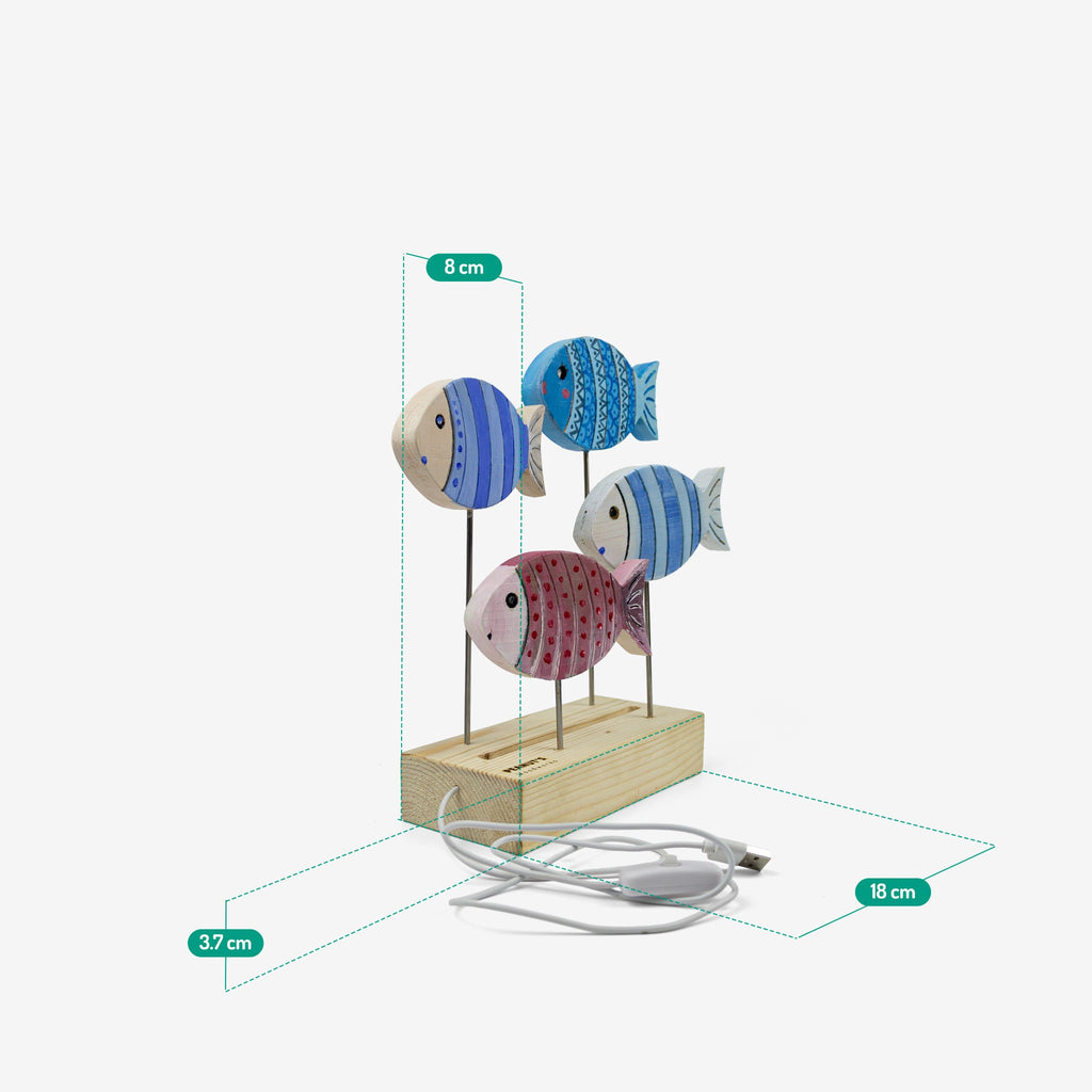 Fish-shaped table lamp - "Fishology" from Peanut's Woodworks
