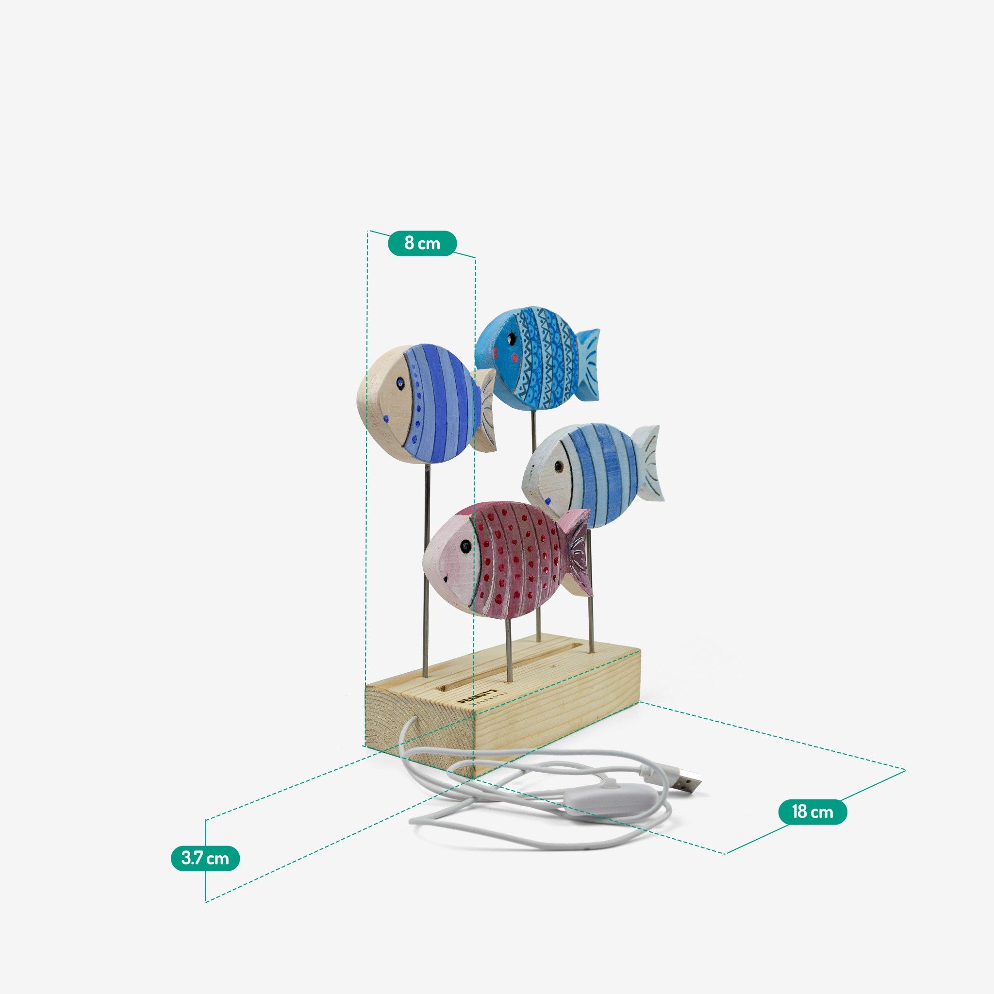 Đèn để bàn hình đàn cá - "Fishology" từ Peanut's Woodworks