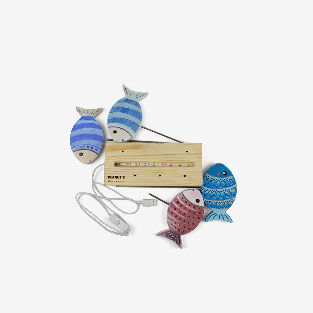 Fish-shaped table lamp - "Fishology" from Peanut's Woodworks