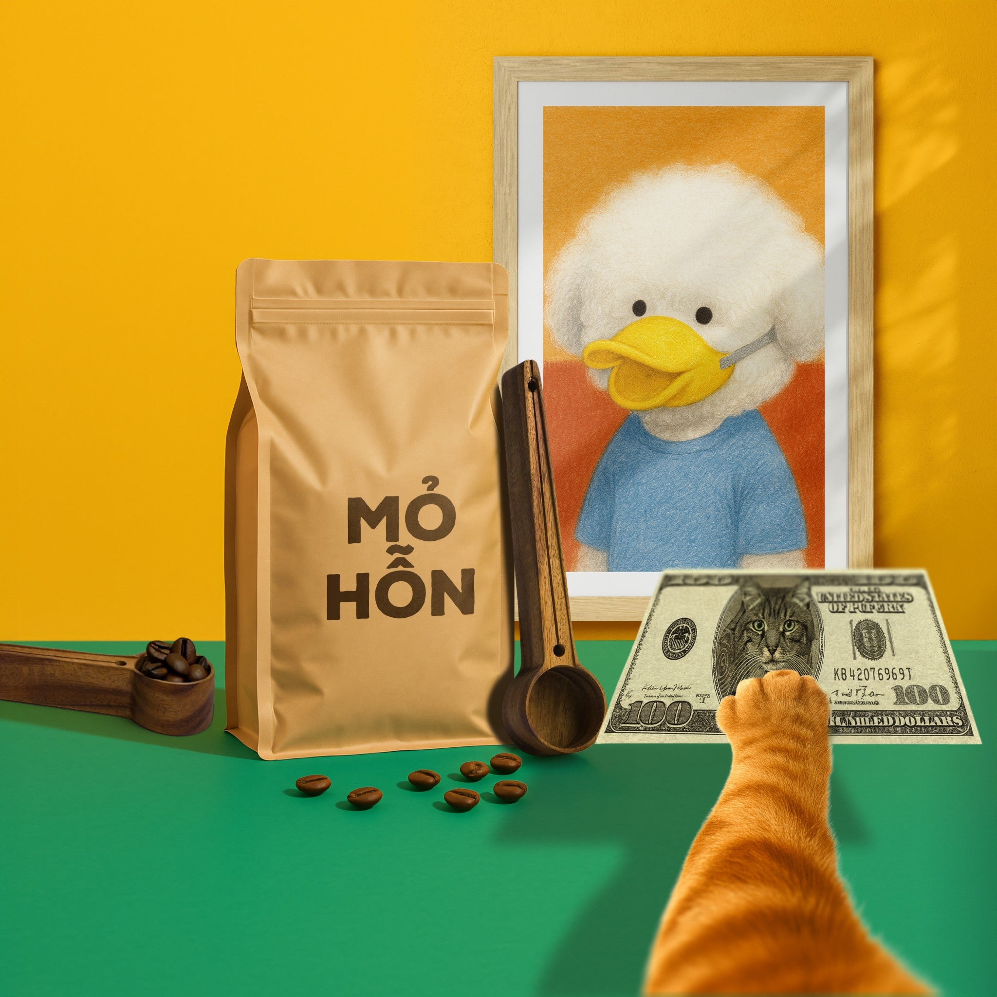 Muỗng gỗ kiêm kẹp miệng túi - "Kẹp Mỏ" từ Peanut's Woodworks