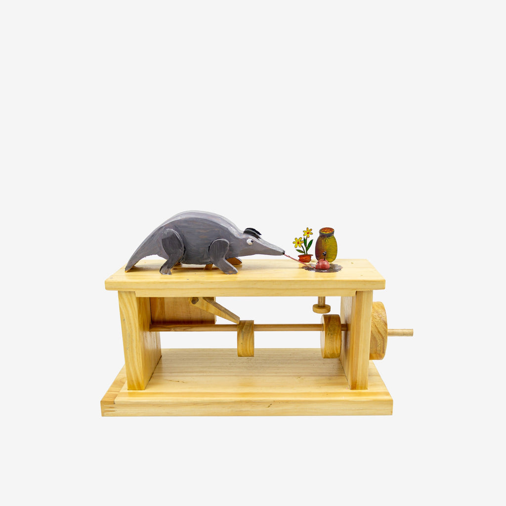 Mechanical wooden toy - "Nomnom Tamandua" from Peanut’s Woodworks