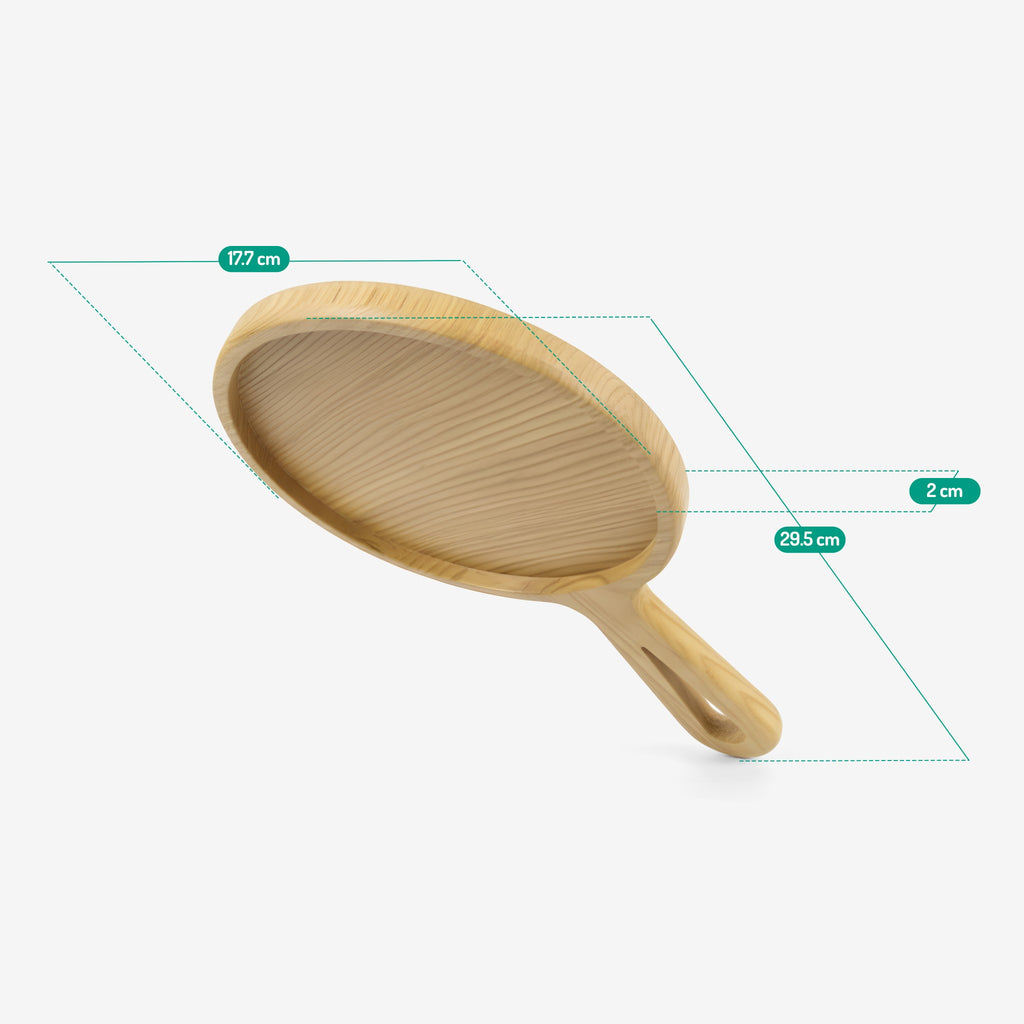 Round wooden tray with handle - "Panny" from Peanut’s Woodworks