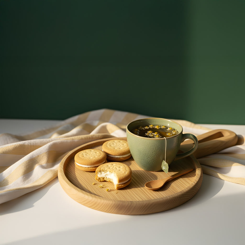Round wooden tray with handle - "Panny" from Peanut’s Woodworks