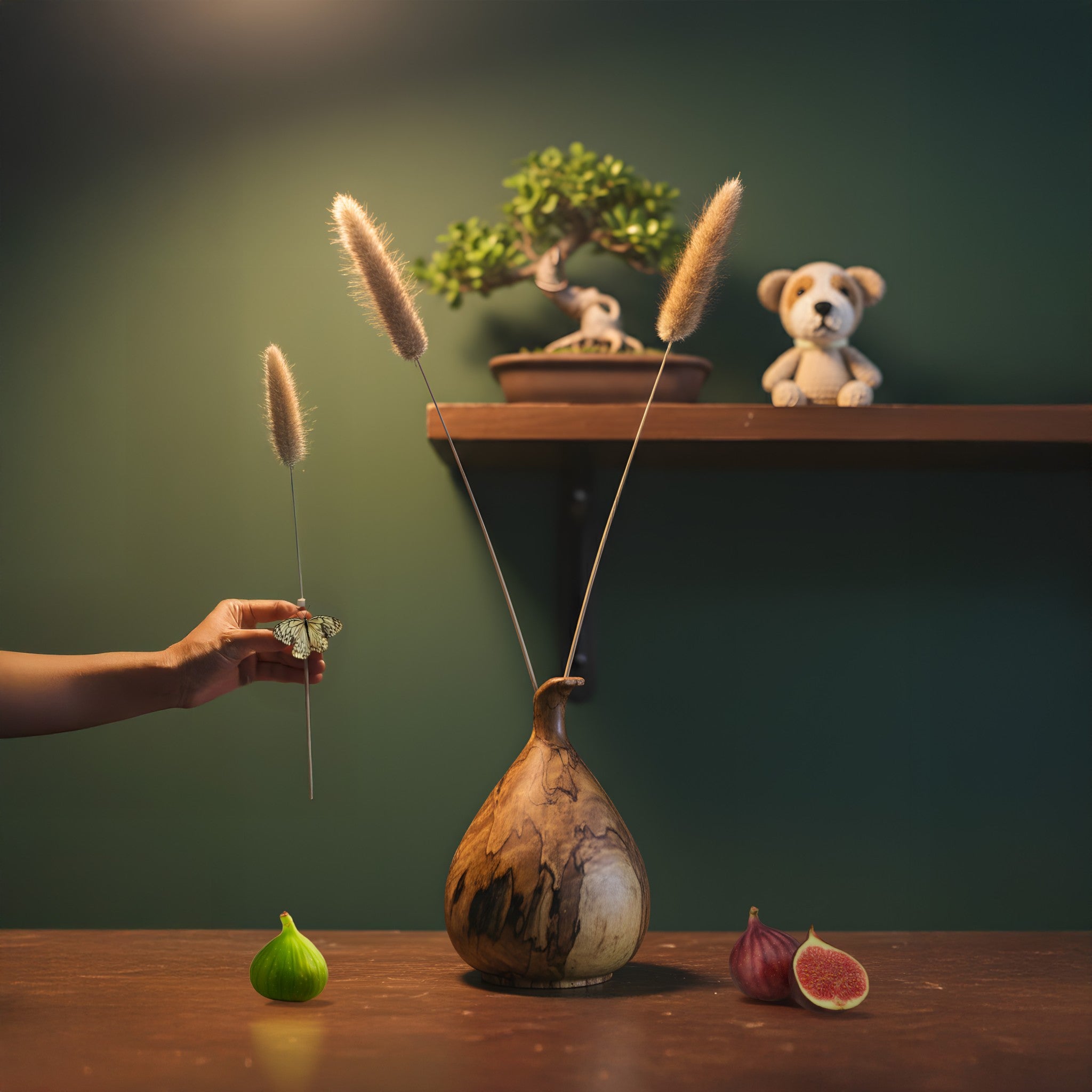 Lọ hoa gỗ mini để bàn - "Quả sung"  từ Peanut's Woodworks