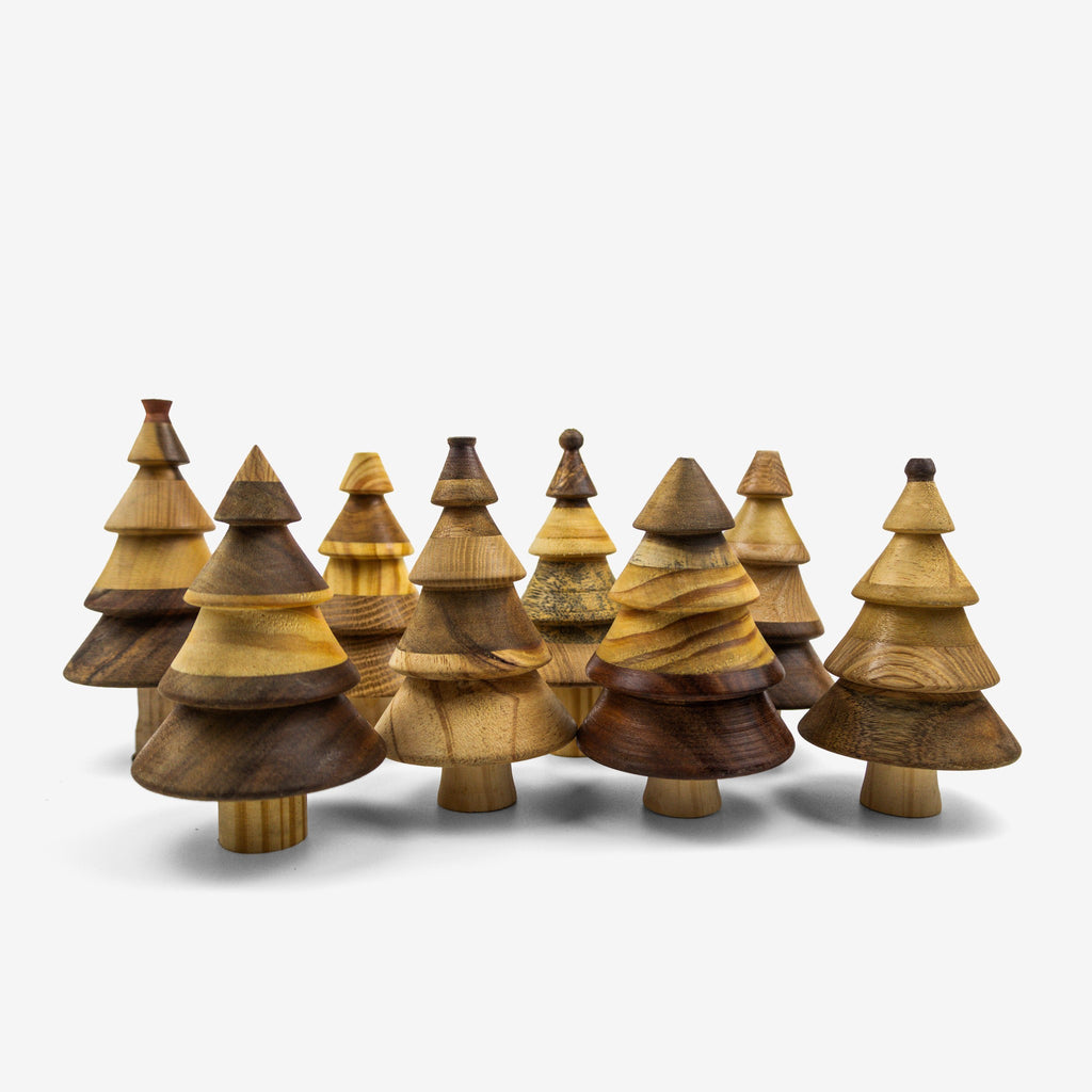 Bộ cây gỗ trang trí Giáng Sinh - "Rừng thông Bồ Bồ" từ Peanut's Woodworks