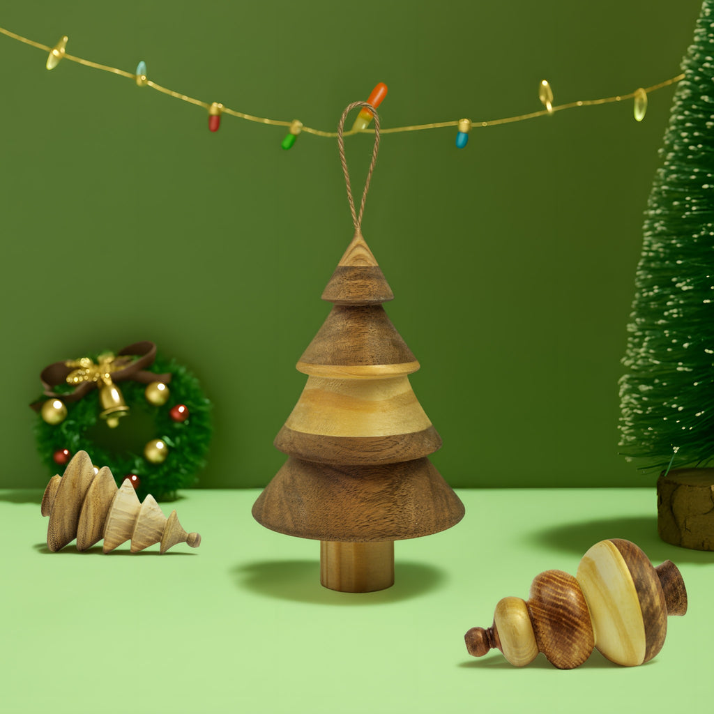 Bộ cây gỗ trang trí Giáng Sinh - "Rừng thông Bồ Bồ" từ Peanut's Woodworks