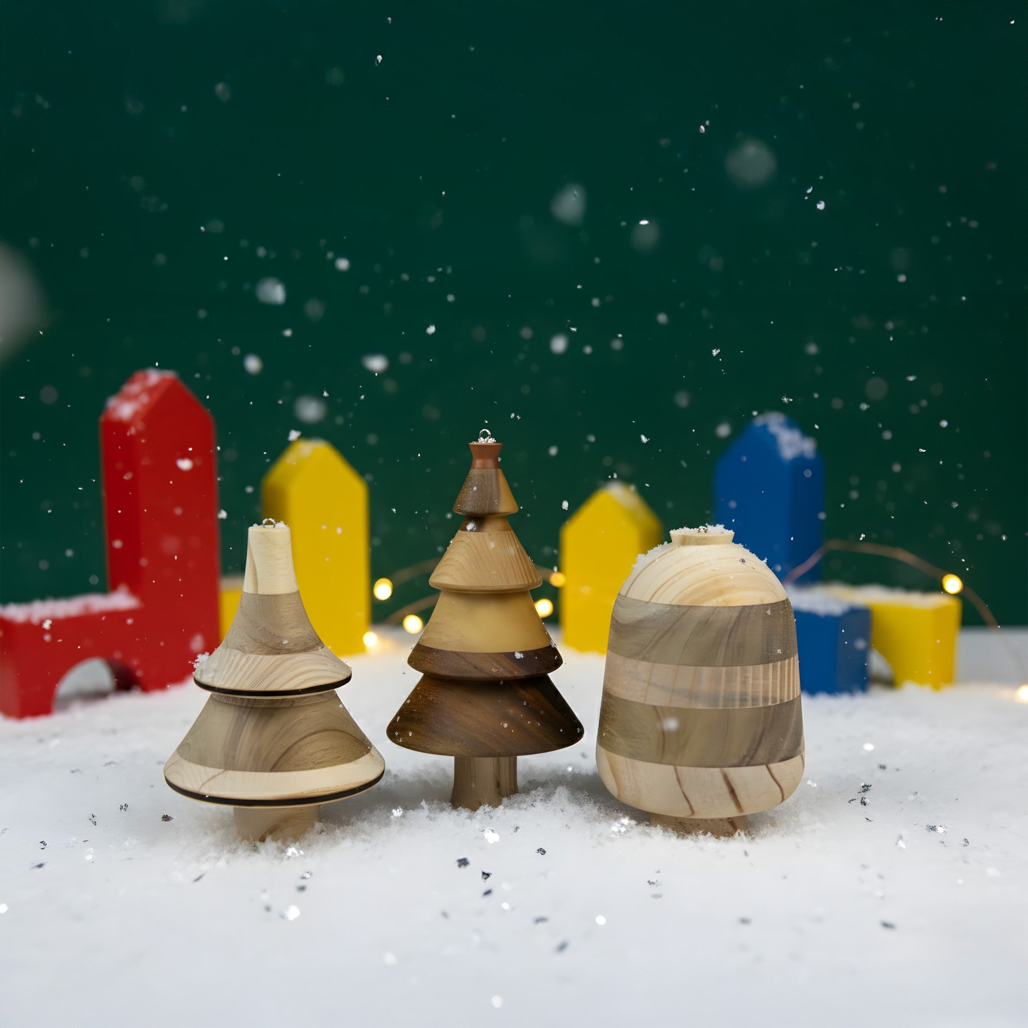 Bộ cây gỗ trang trí Giáng Sinh - "Rừng thông Bồ Bồ" từ Peanut's Woodworks
