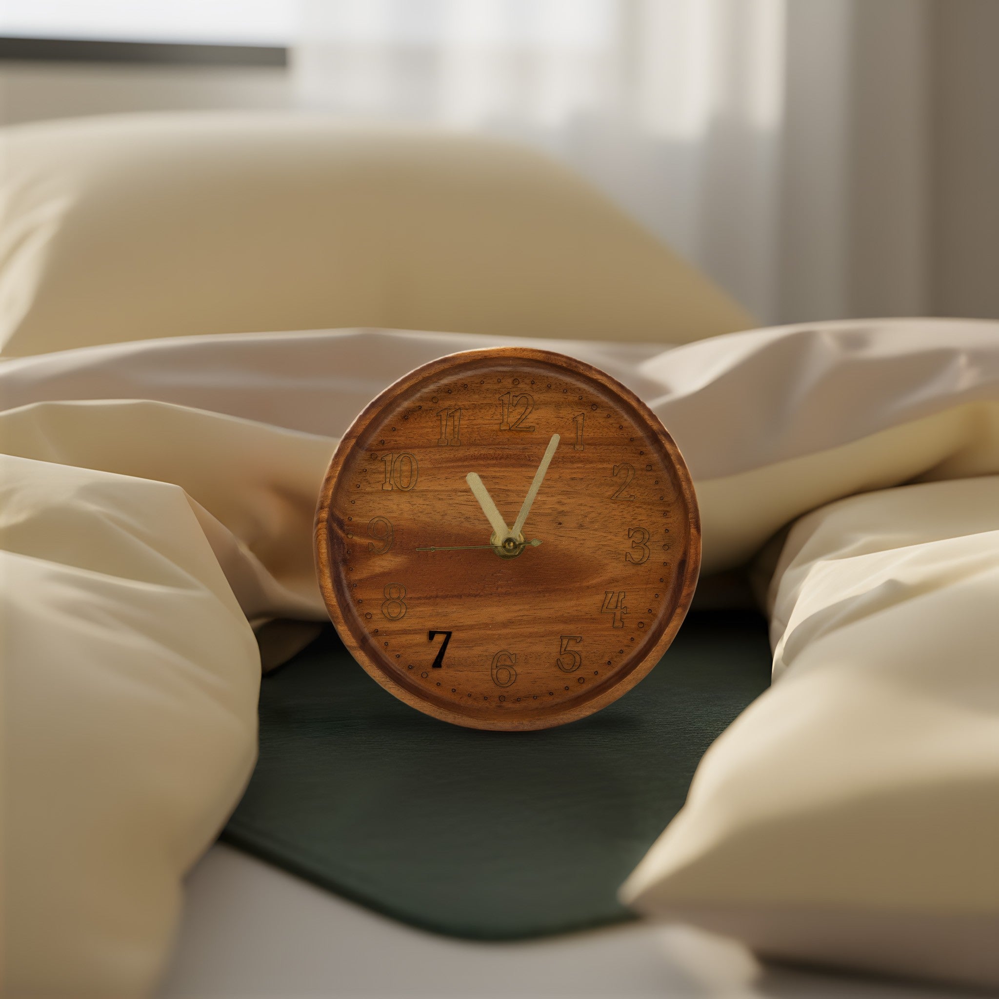 Đồng hồ gỗ để bàn - "Seven" từ Peanut’s Woodworks