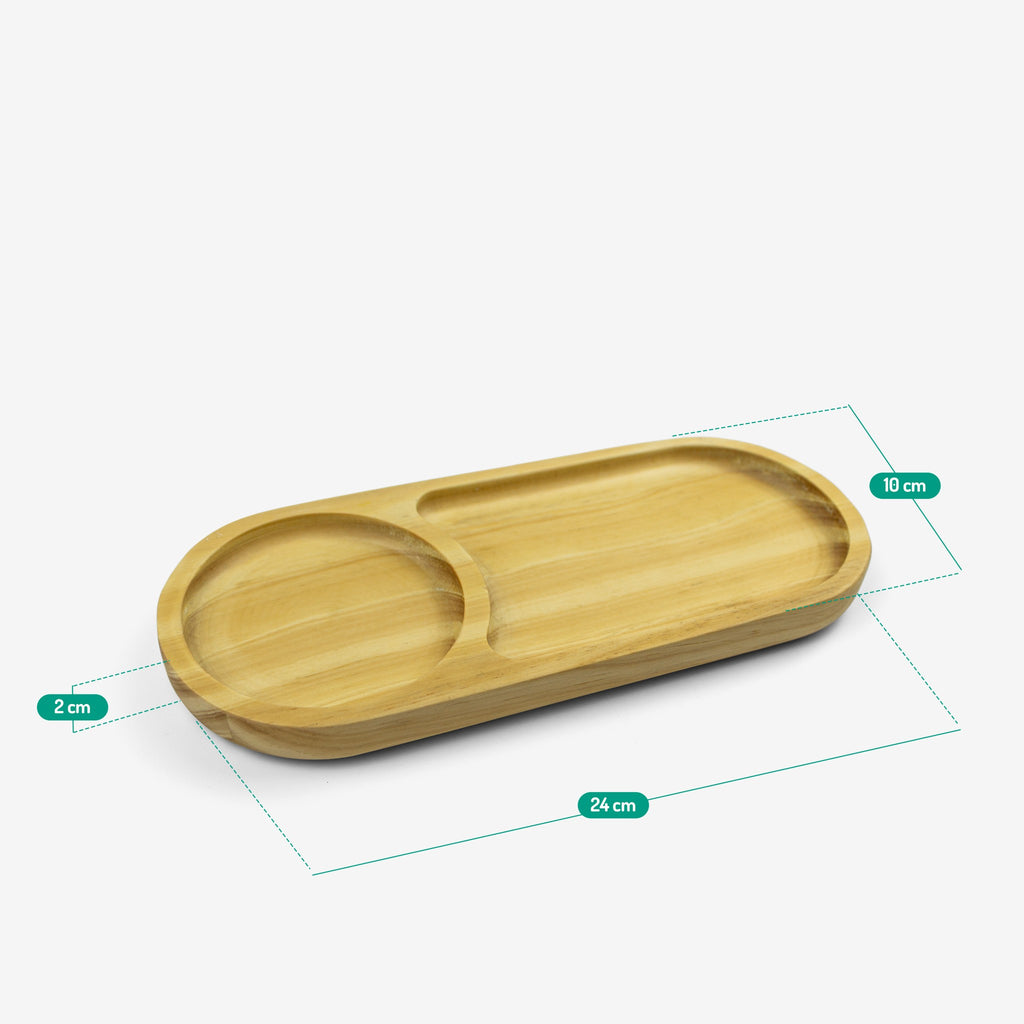 Khay gỗ để bánh, nước, snack - "Snackmate" từ Peanut’s Woodworks