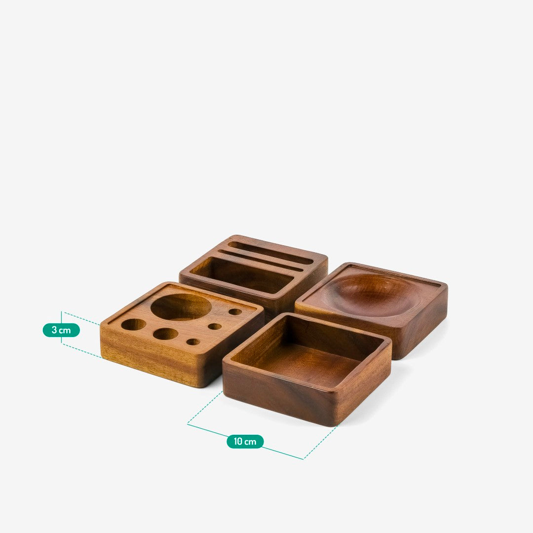 Bộ khay gỗ xếp đồ bàn làm việc – “Squarelings” từ Peanut's Woodworks