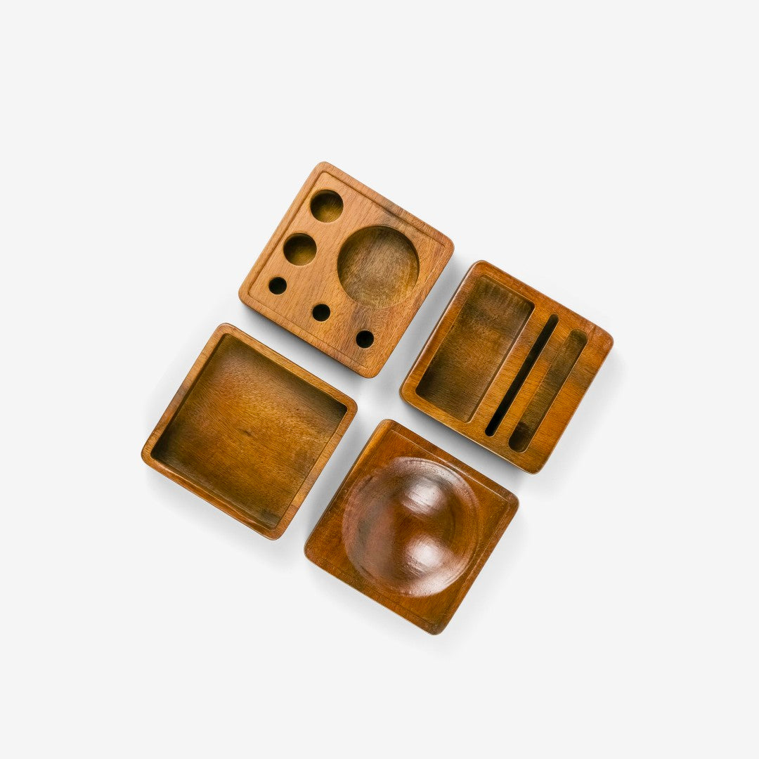 Bộ khay gỗ xếp đồ bàn làm việc – “Squarelings” từ Peanut's Woodworks