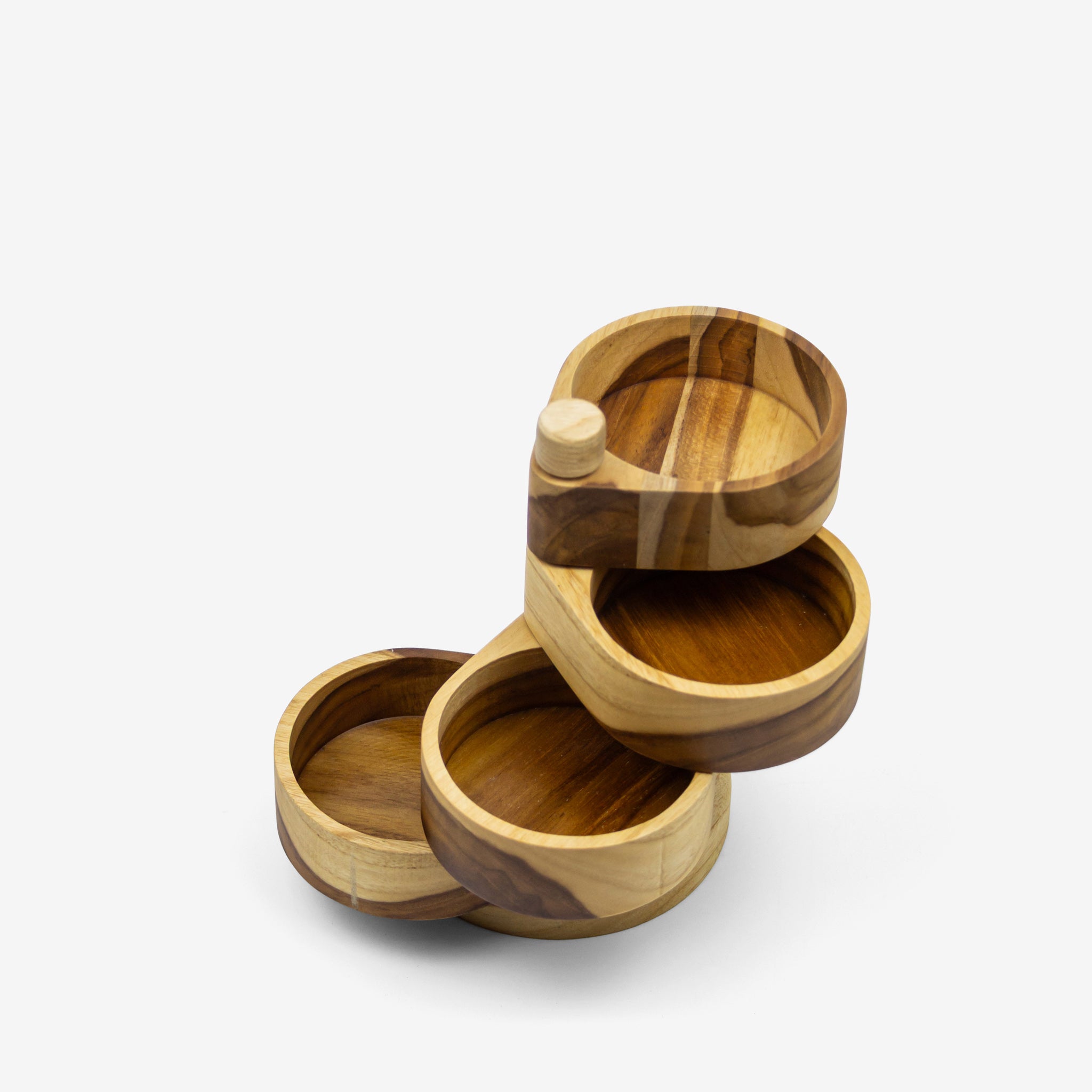 Khay gỗ xoay nhiều ngăn - "Staircase" từ Peanut's Woodworks