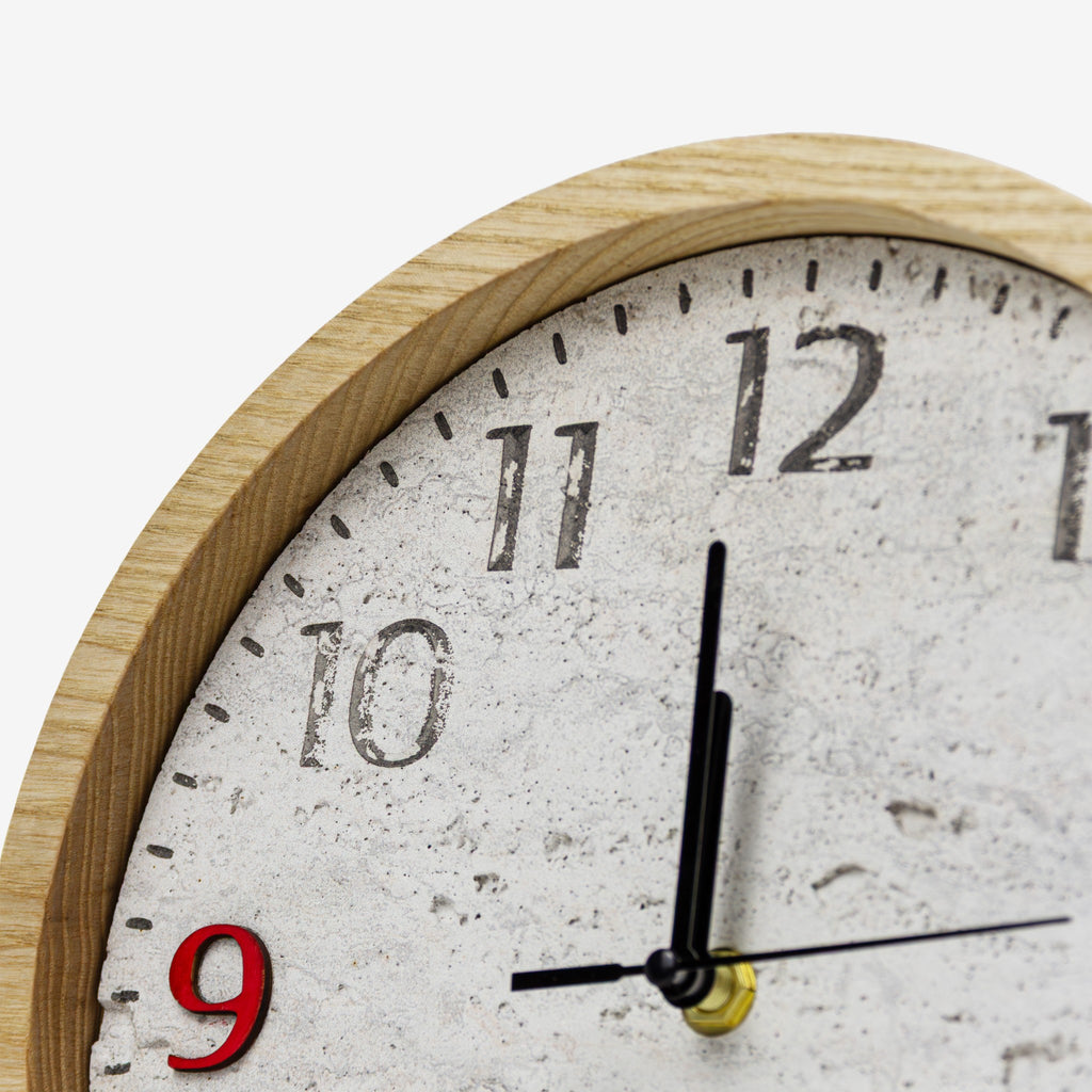 Large wooden table clock with stone face - "Stonekeeper" from Peanut’s Woodworks
