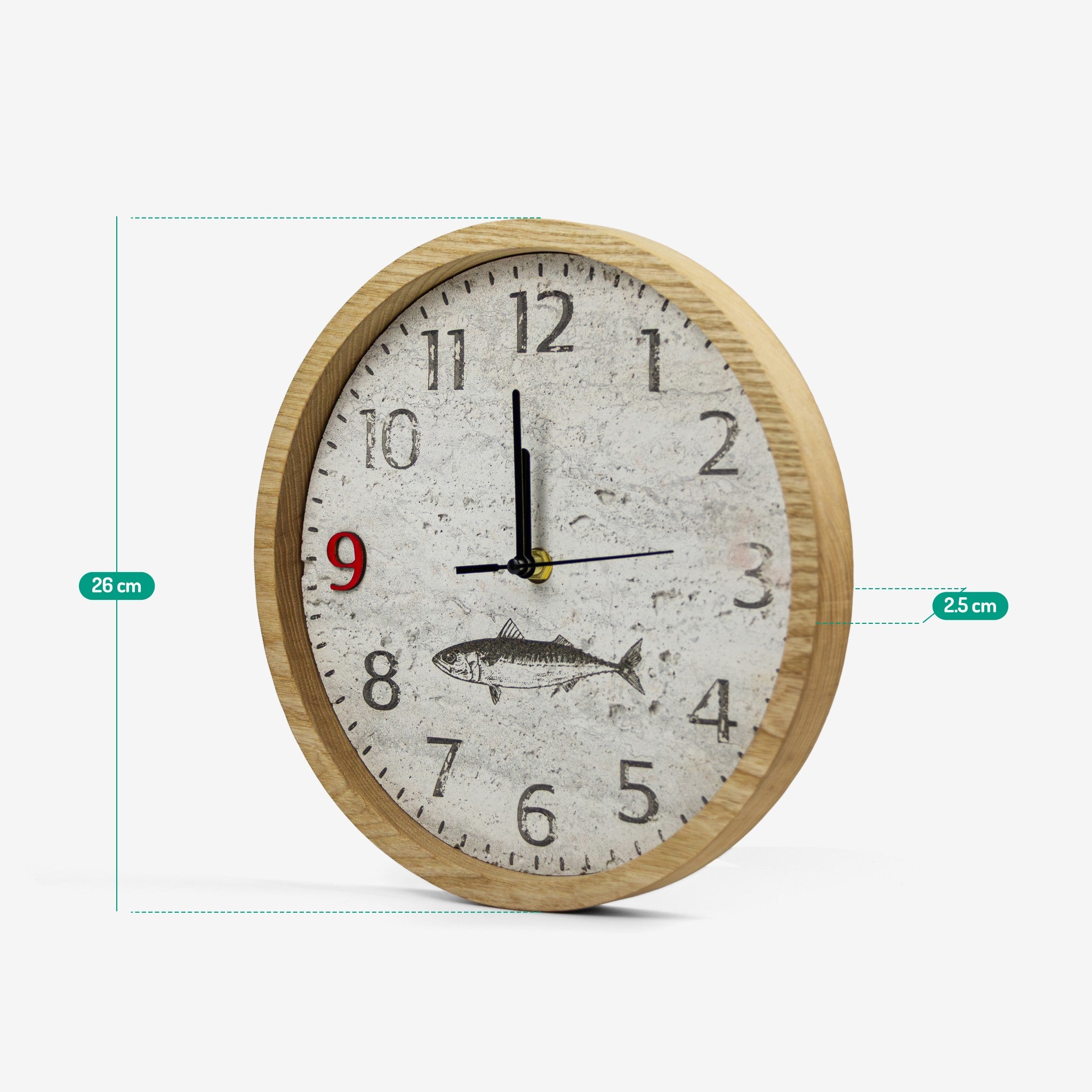 Đồng hồ gỗ lớn để bàn mặt đá - "Stonekeeper" từ Peanut’s Woodworks