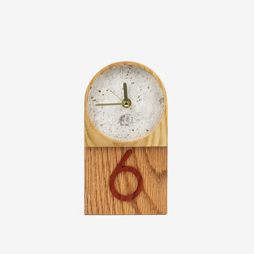 Standing wooden desk clock - "Tallnut" from Peanut’s Woodworks