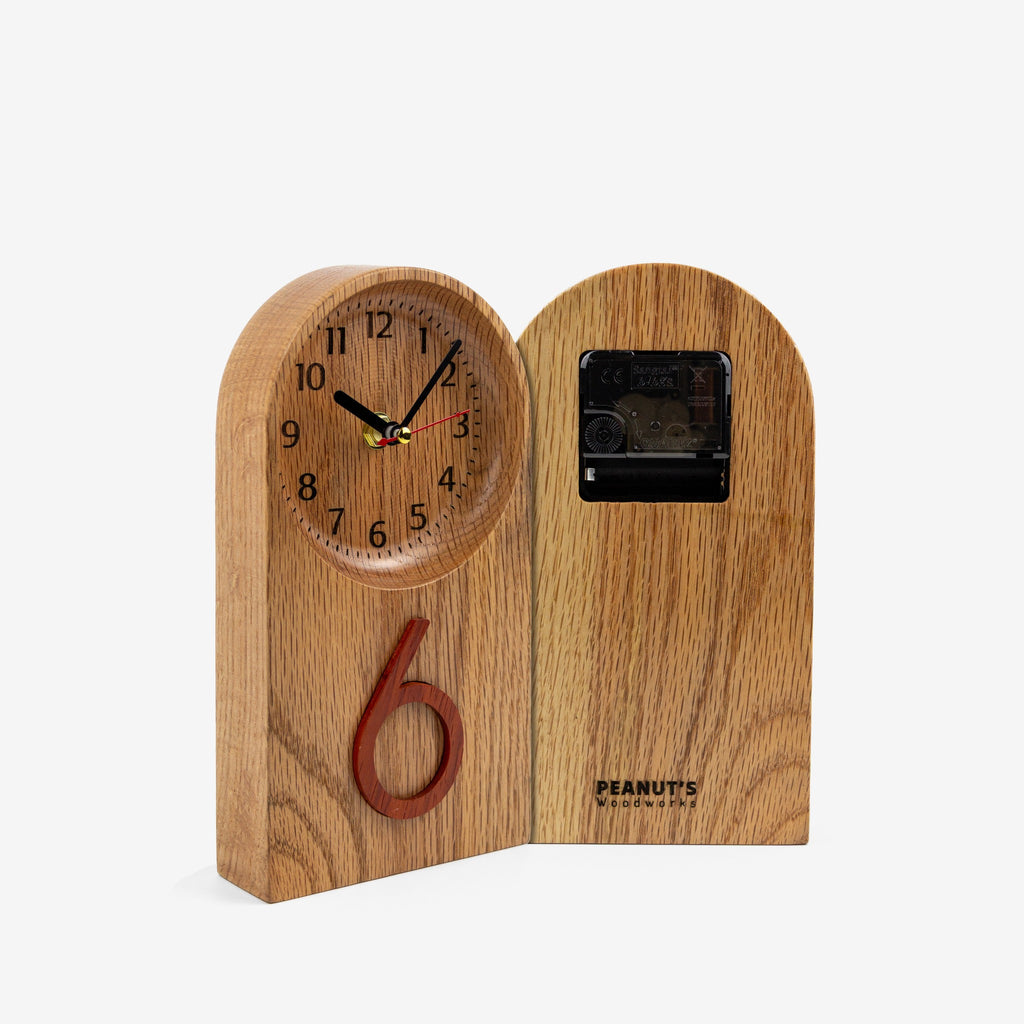 Standing wooden desk clock - "Tallnut" from Peanut’s Woodworks