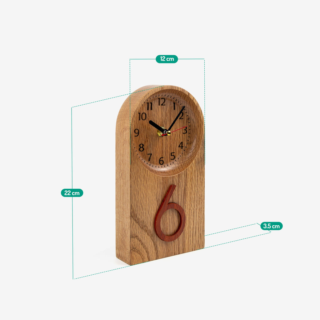 Standing wooden desk clock - "Tallnut" from Peanut’s Woodworks