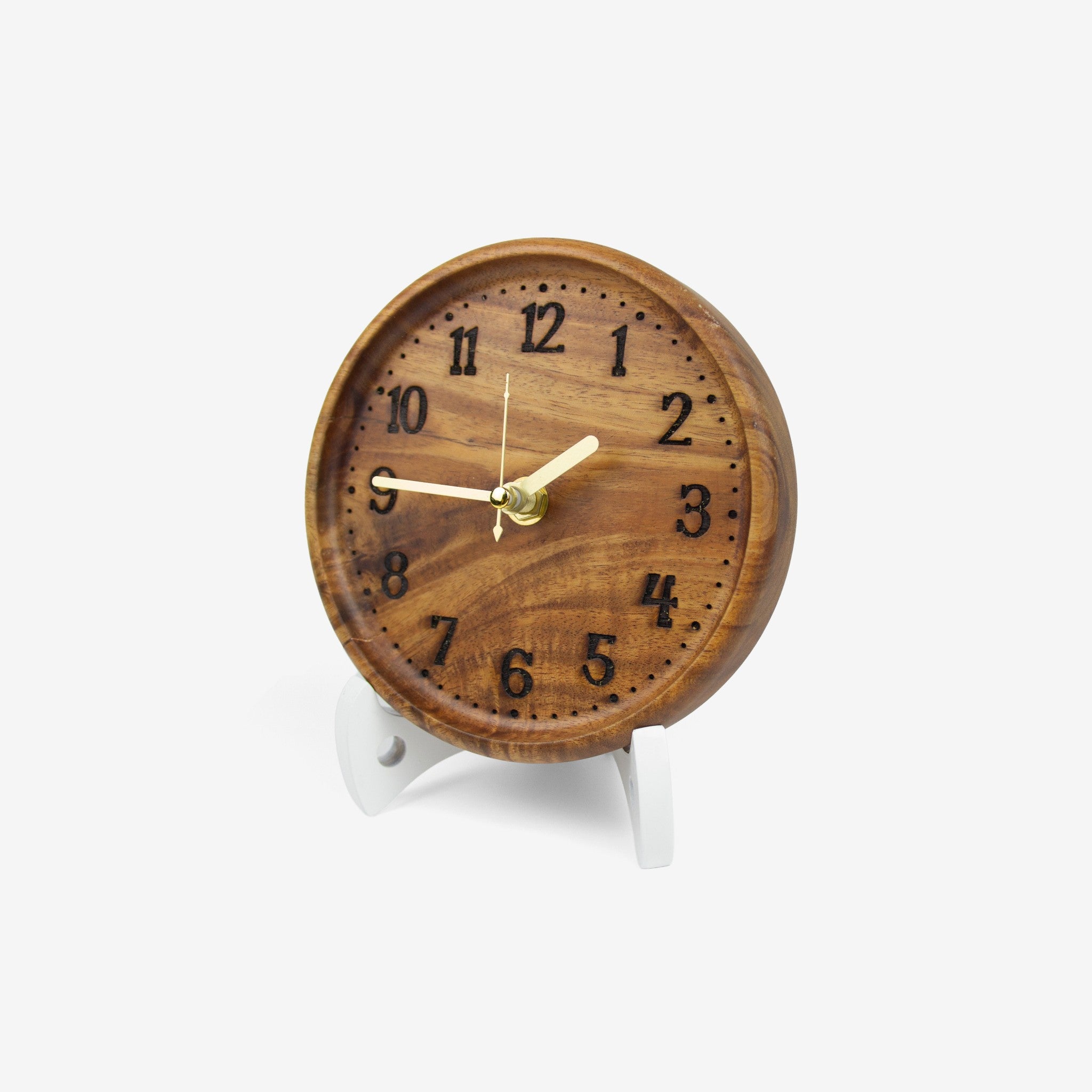 Đồng hồ gỗ để bàn hình tròn - "Woockie" từ Peanut’s Woodworks