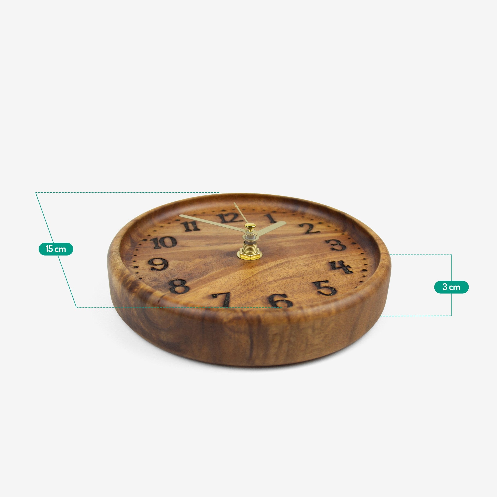 Đồng hồ gỗ để bàn hình tròn - "Woockie" từ Peanut’s Woodworks