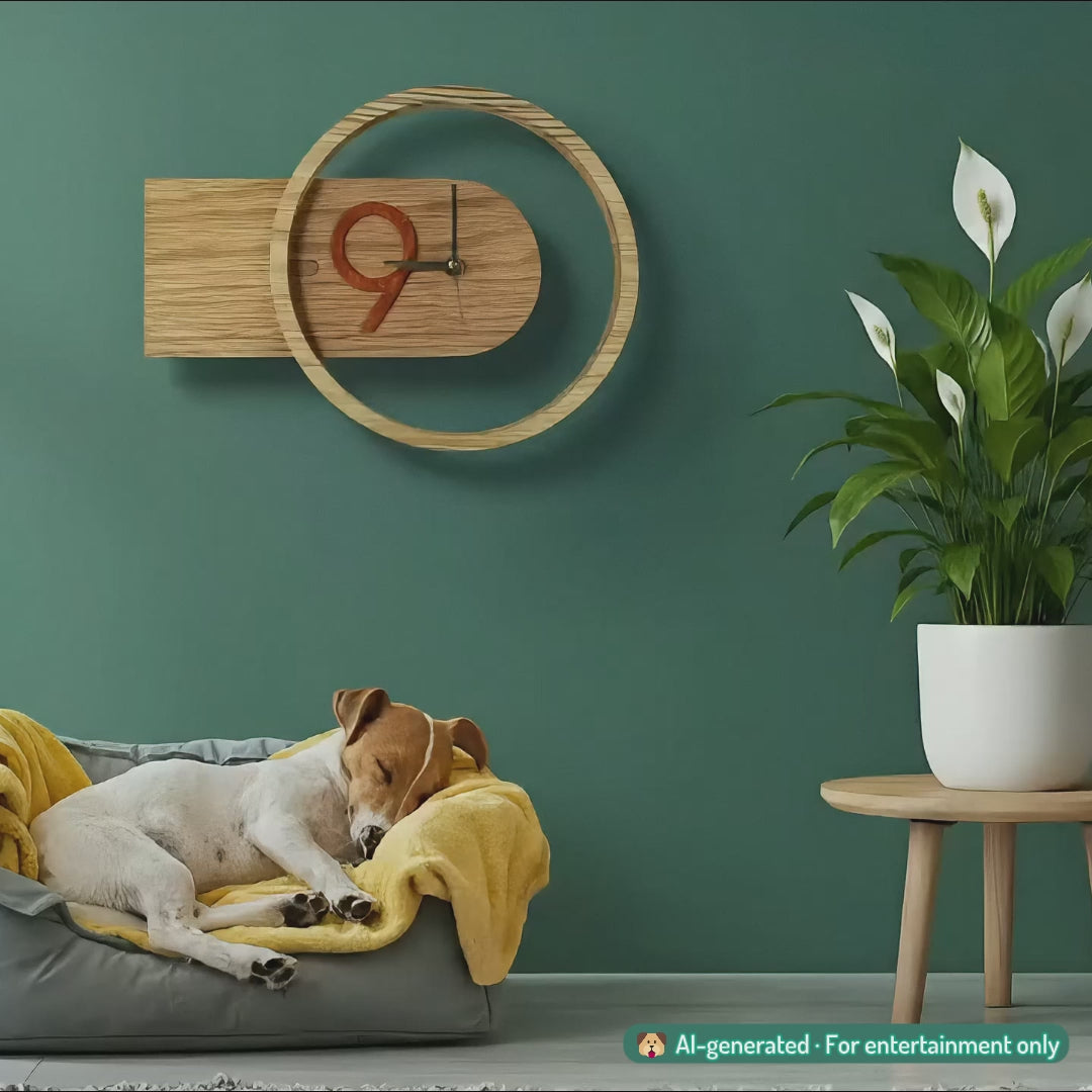 Wooden framed wall clock - "Circo" from Peanut’s Woodworks