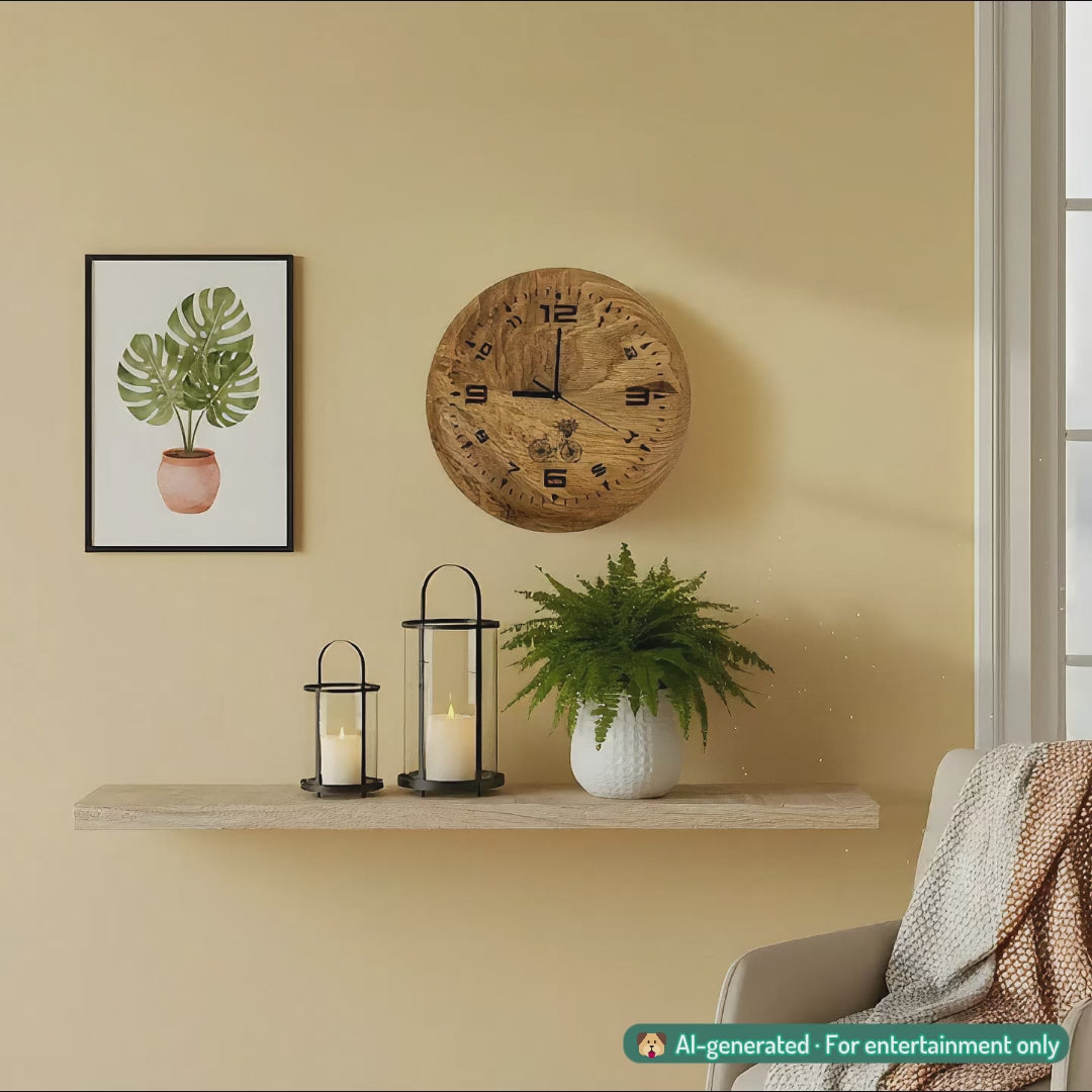 Wall clock - "Moon" from Peanut’s Woodworks