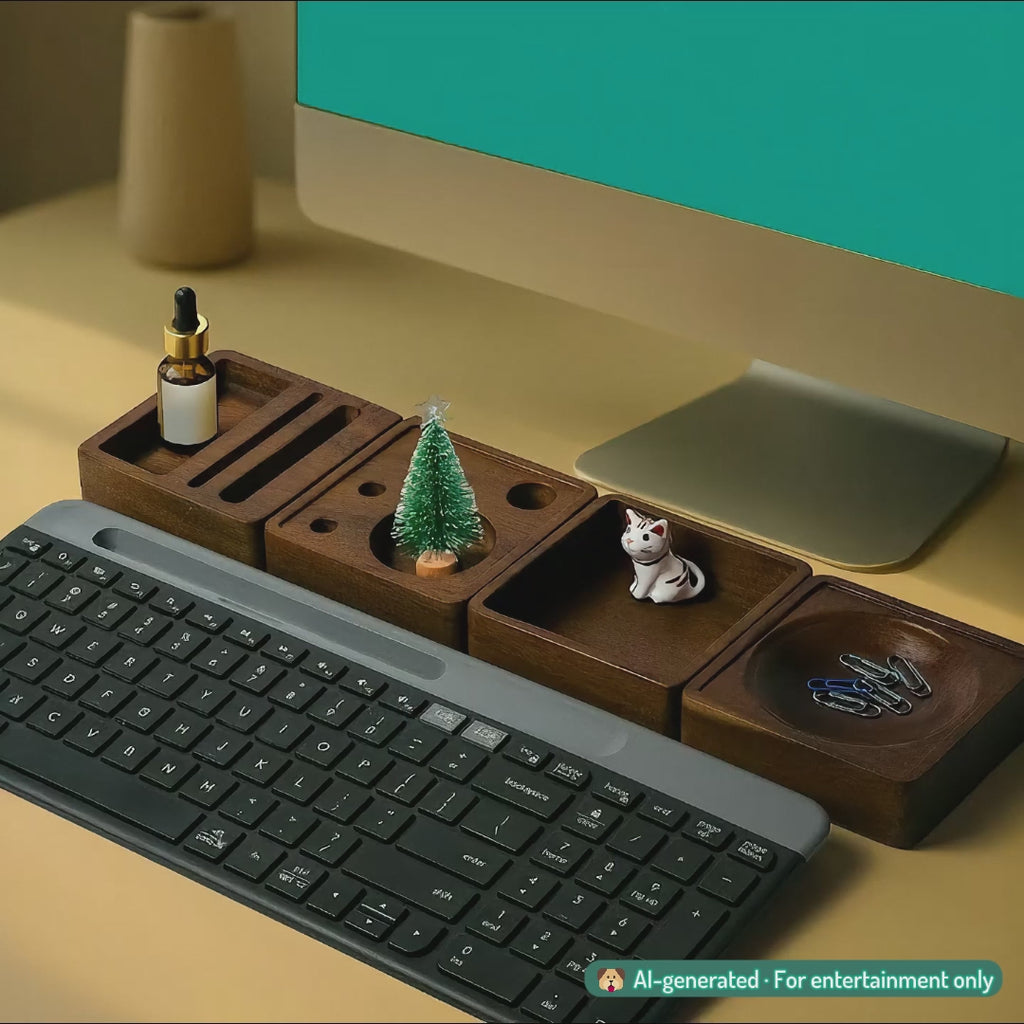 Wooden desk organizer set - "Squarelings" from Peanut's Woodworks