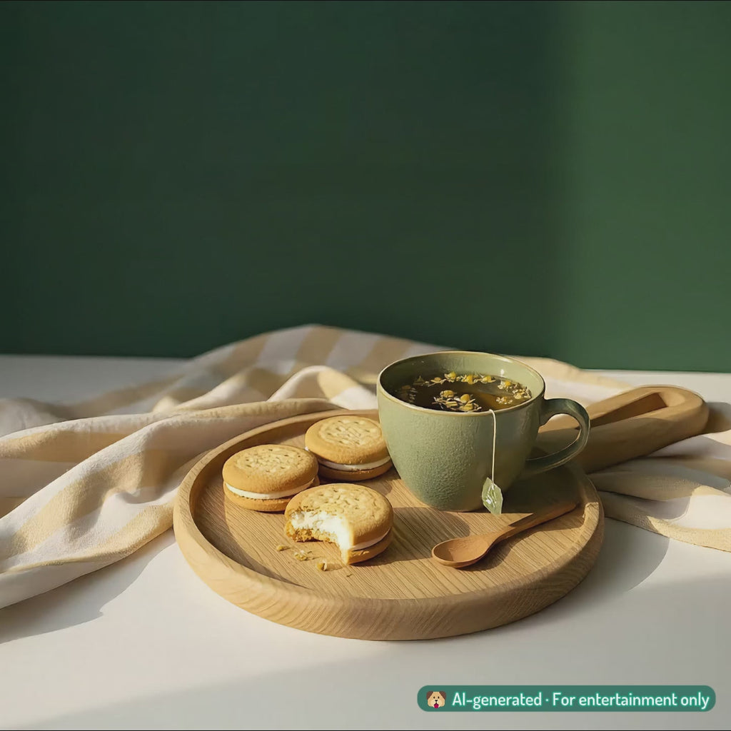 Round wooden tray with handle - "Panny" from Peanut’s Woodworks