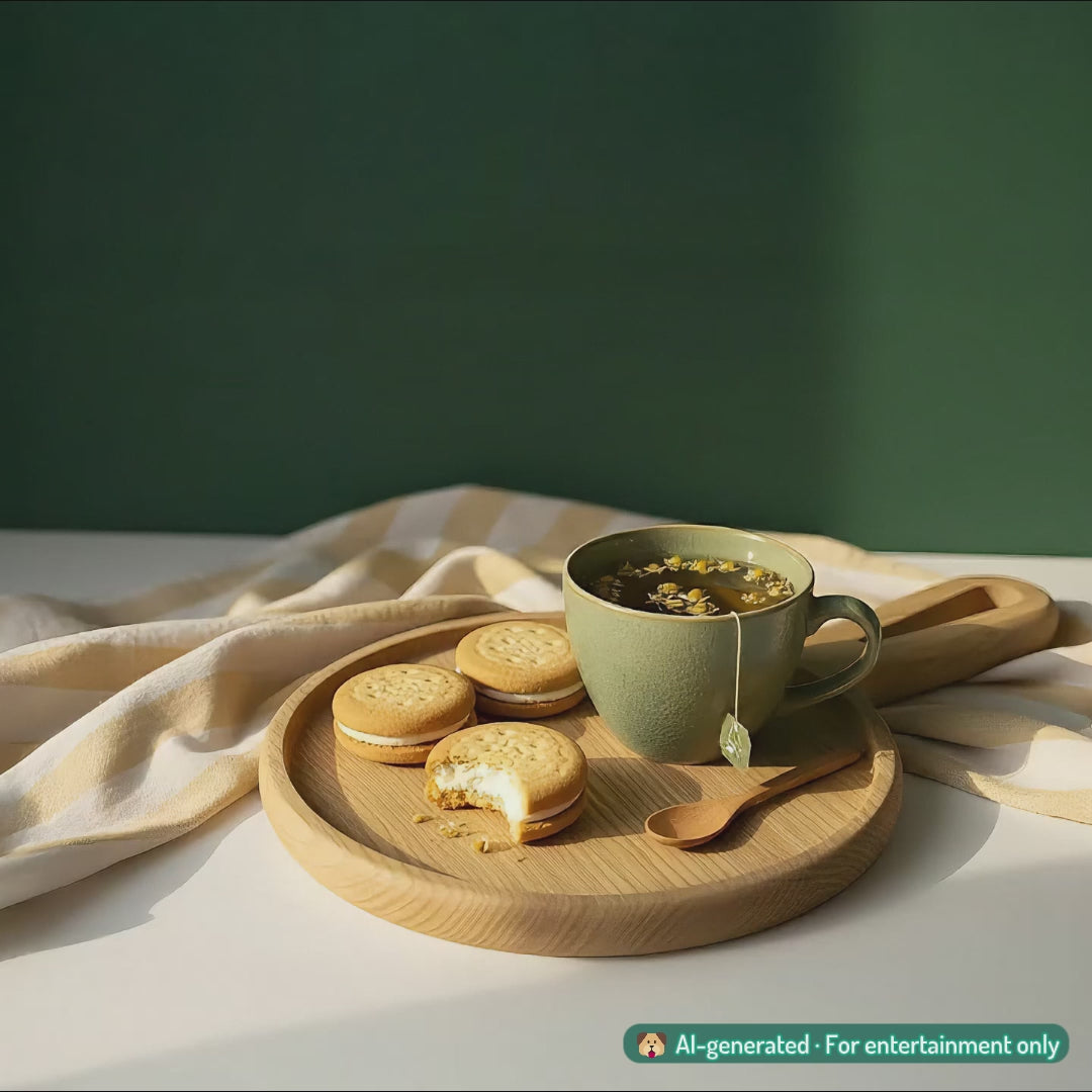 Khay gỗ tròn tay cầm - "Panny" từ Peanut’s Woodworks