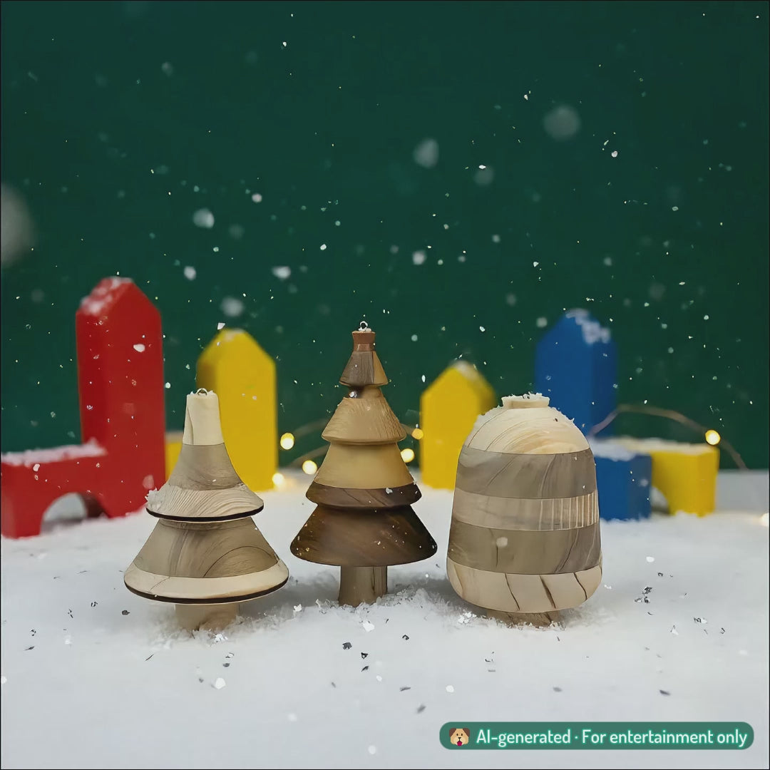 Bộ cây gỗ trang trí Giáng Sinh - "Rừng thông Bồ Bồ" từ Peanut's Woodworks