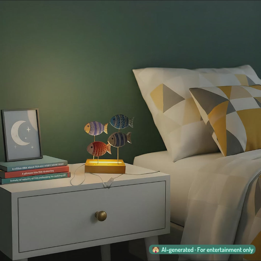 Fish-shaped table lamp - "Fishology" from Peanut's Woodworks