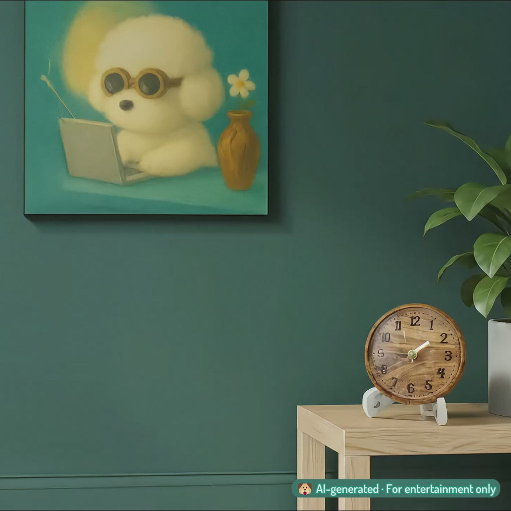 Round wooden desk clock - "Woockie" from Peanut’s Woodworks